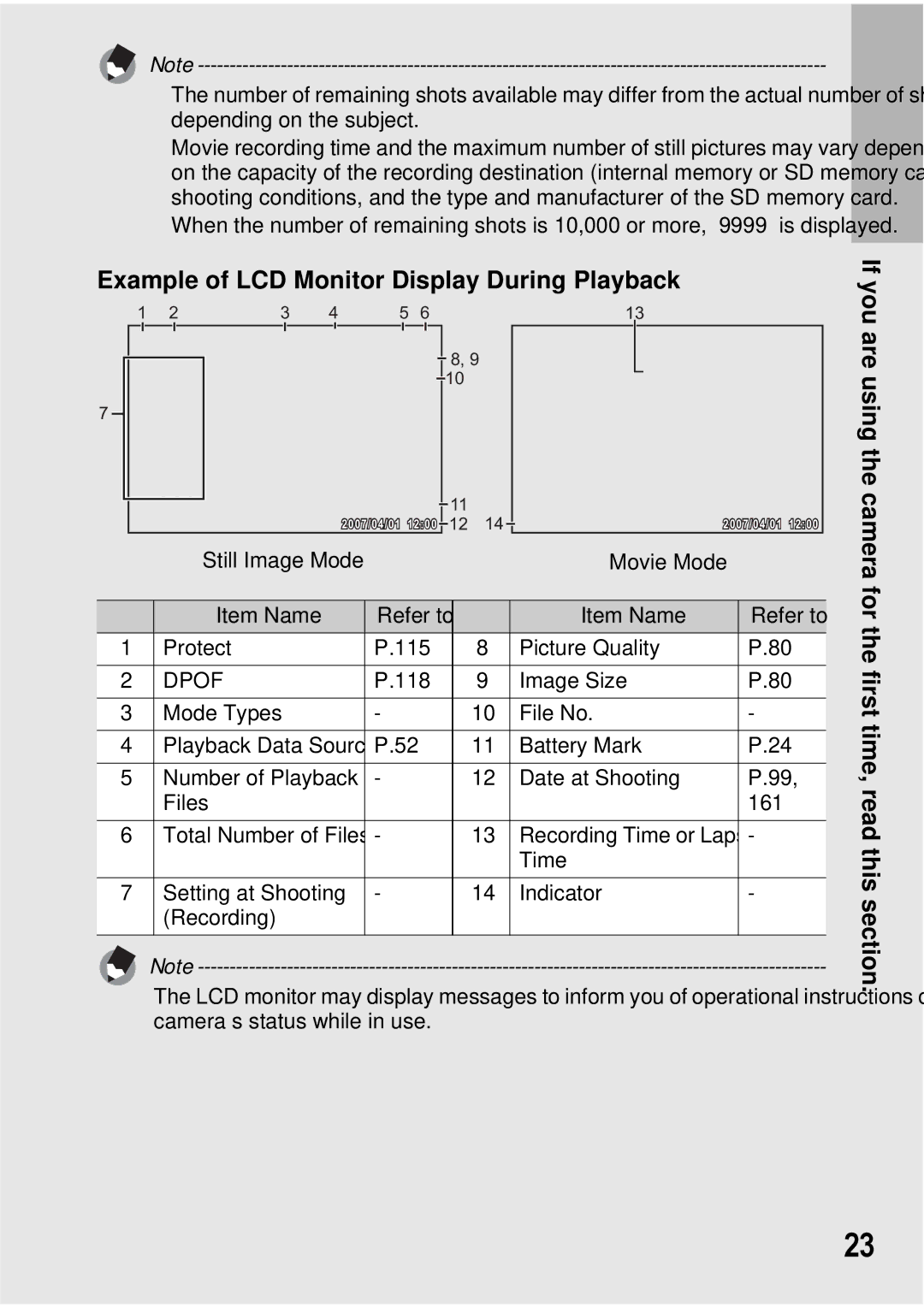 Ricoh GX100 VF manual Example of LCD Monitor Display During Playback, Dpof 