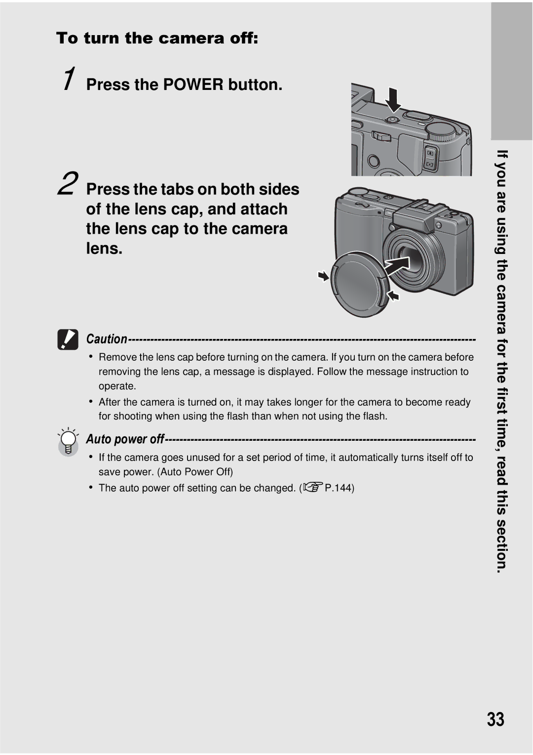 Ricoh GX100 VF manual Auto power off 