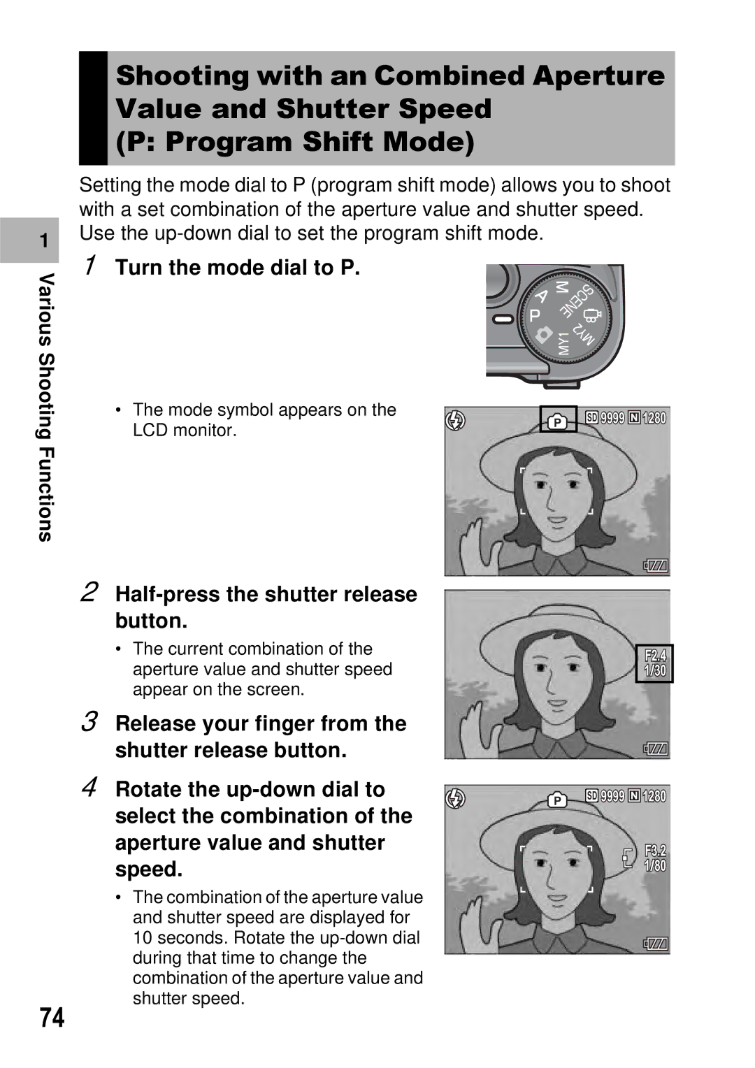 Ricoh GX100 VF manual Mode symbol appears on 