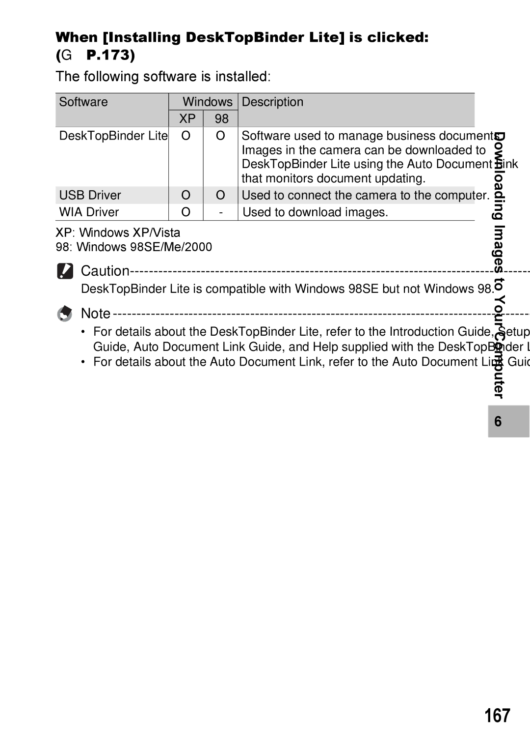 Ricoh GX100VF manual 167, When Installing DeskTopBinder Lite is clicked GP.173 