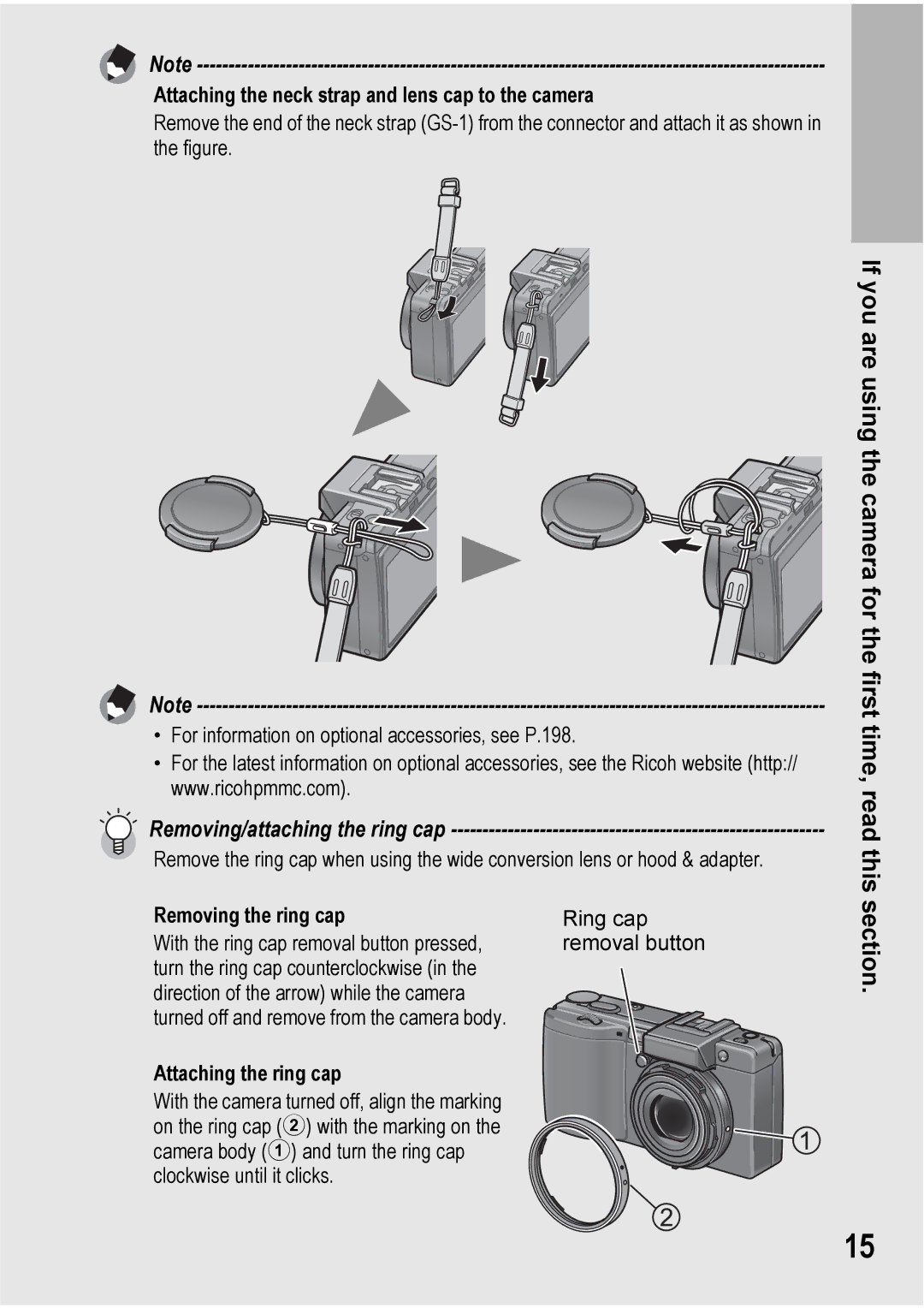 Ricoh GX100VF manual If you are using the camera for the first time, read this 