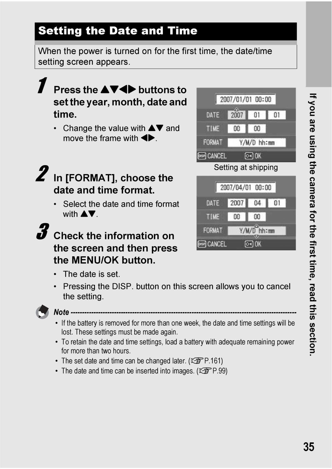 Ricoh GX100VF manual Setting the Date and Time 