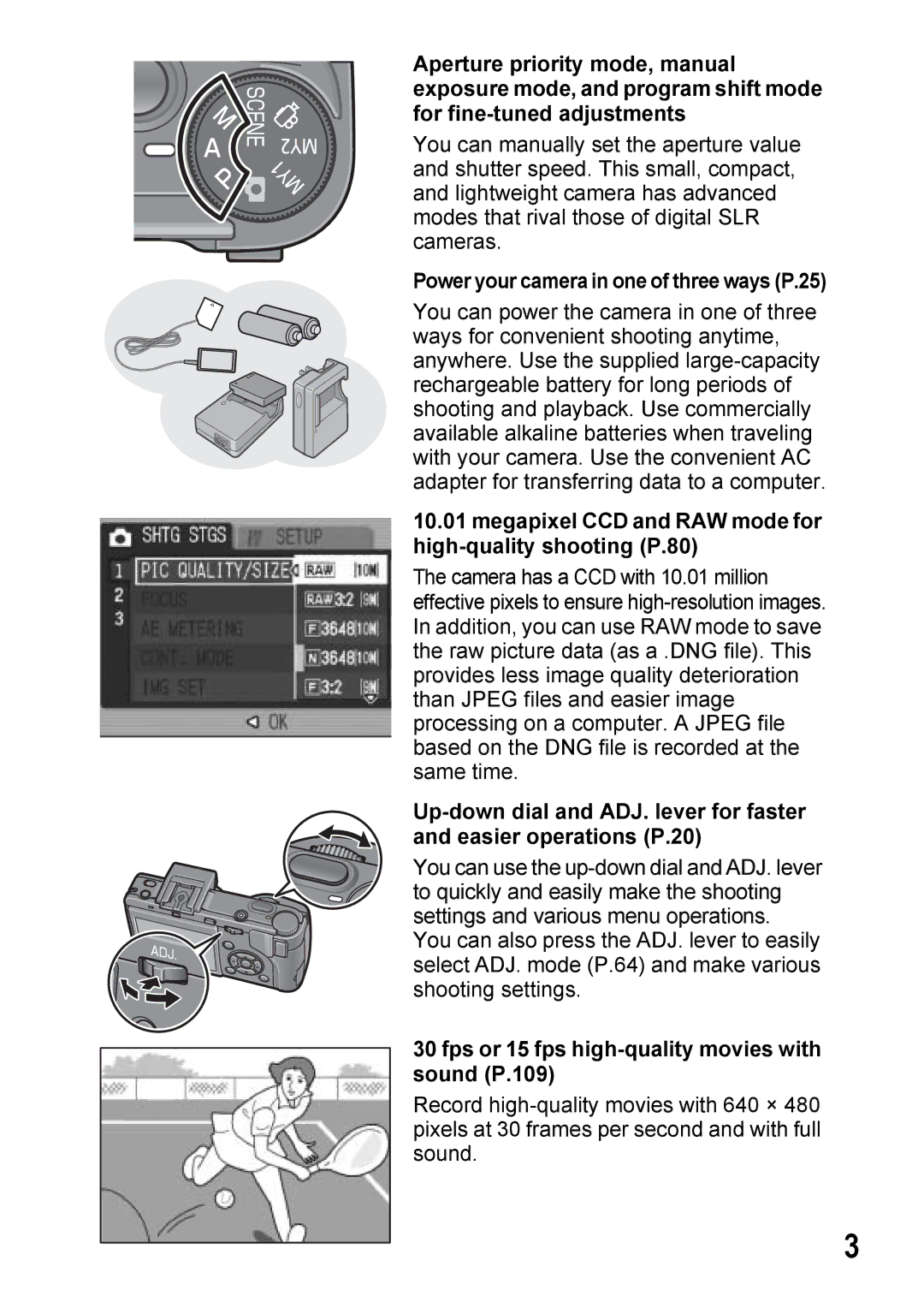 Ricoh GX100VF manual Power your camera in one of three ways P.25 