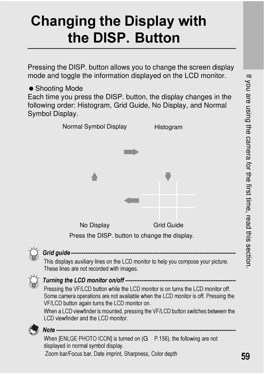 Ricoh GX100VF manual Changing the Display with DISP. Button, Shooting Mode 