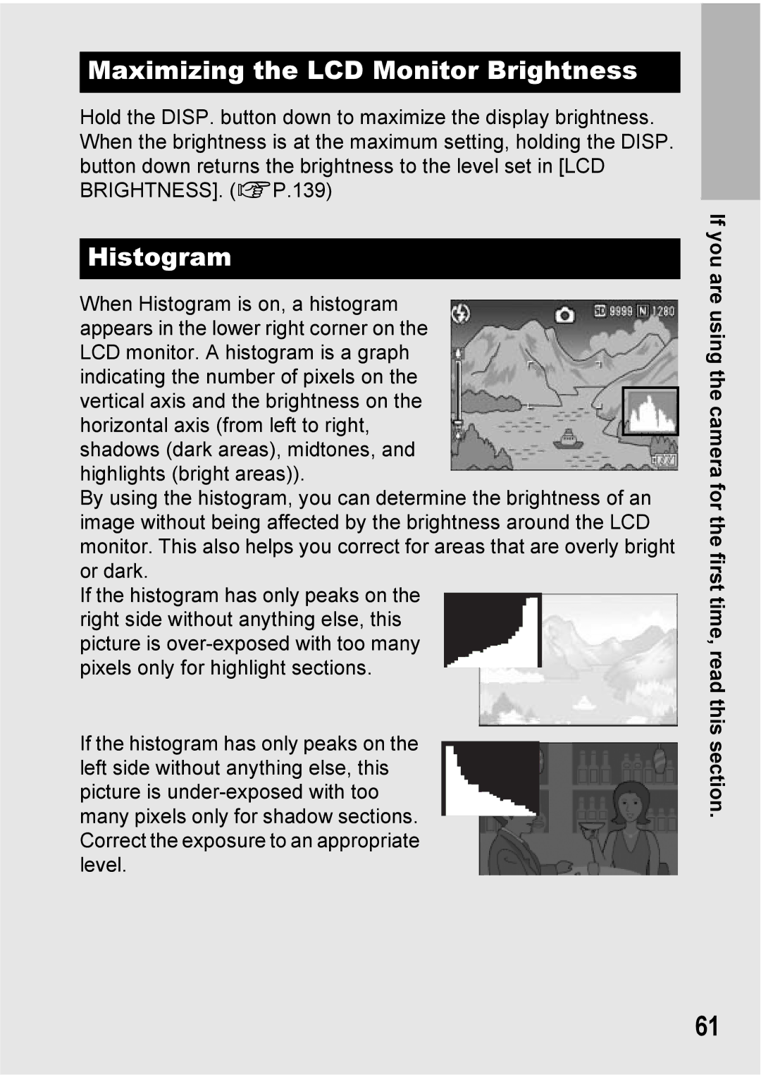 Ricoh GX100VF manual Maximizing the LCD Monitor Brightness, Histogram 