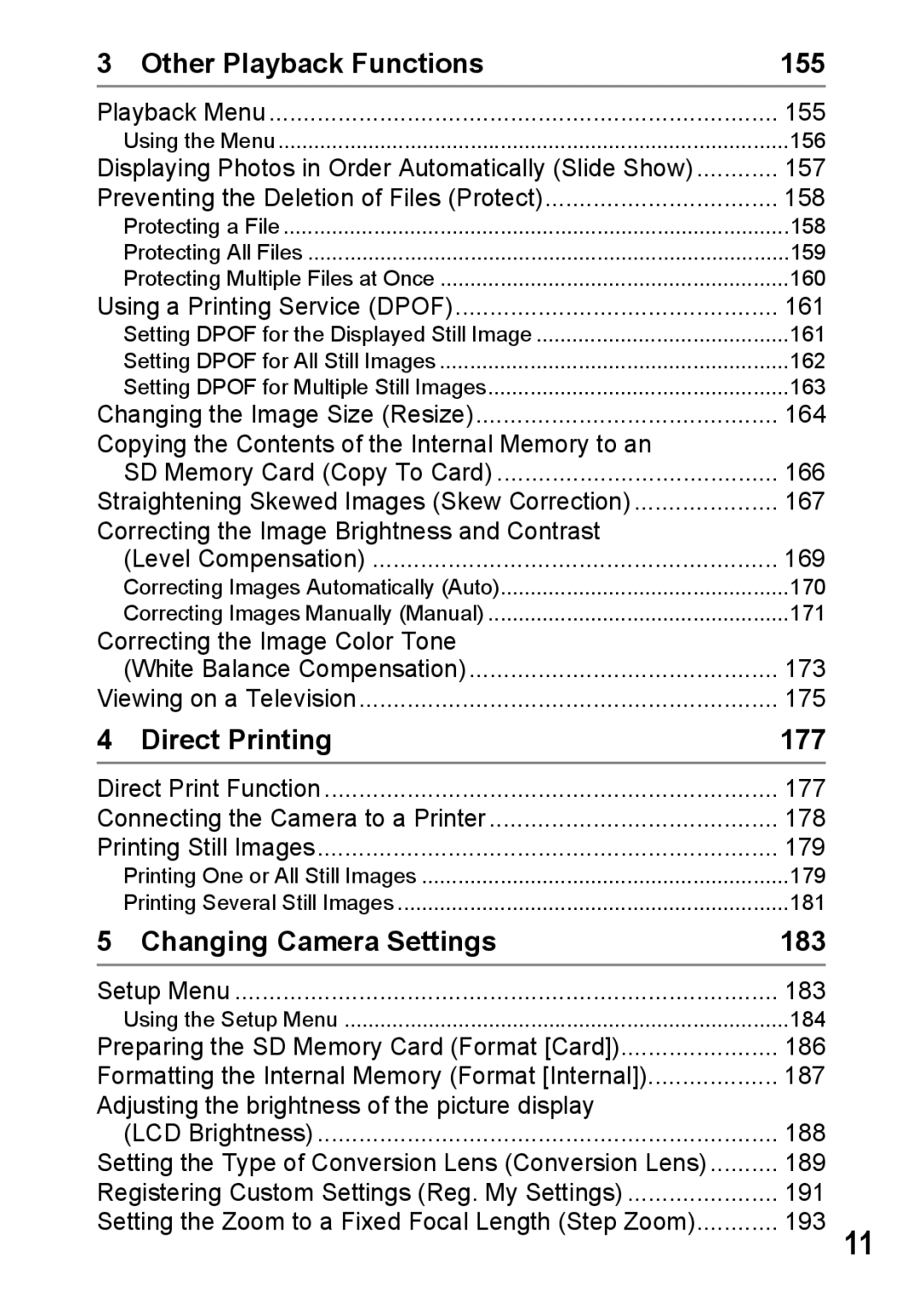 Ricoh GX200 VF KIT manual Other Playback Functions, Direct Printing, Changing Camera Settings 