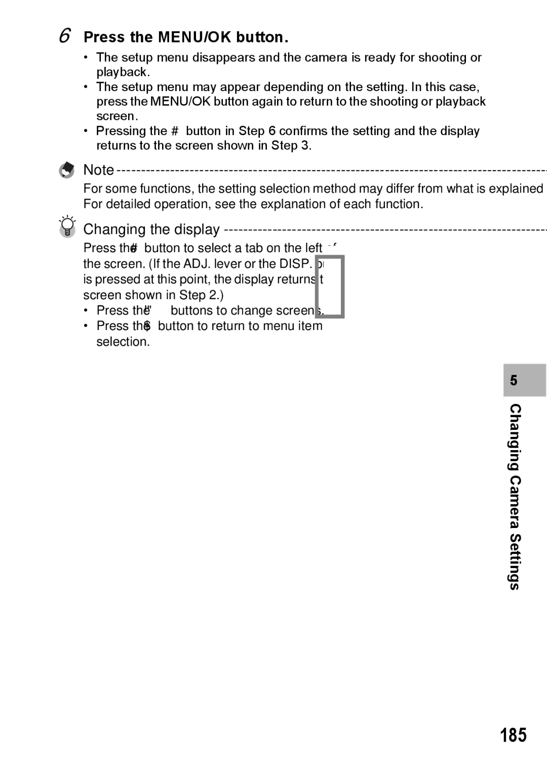 Ricoh GX200 VF KIT manual 185, Settings 