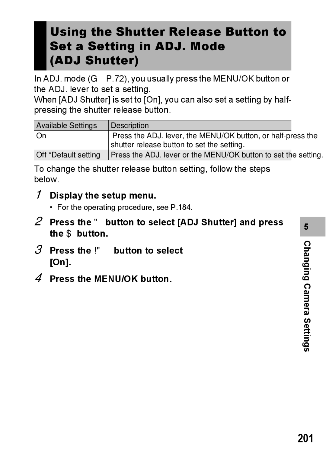 Ricoh GX200 VF KIT manual 201 