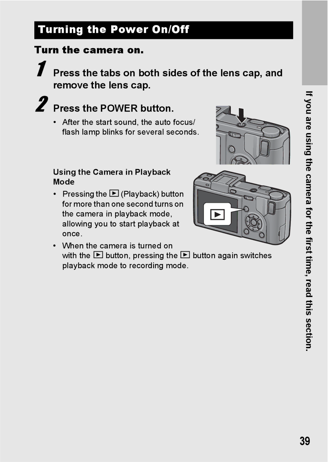 Ricoh GX200 VF KIT manual Turning the Power On/Off, Using the Camera in Playback Mode 