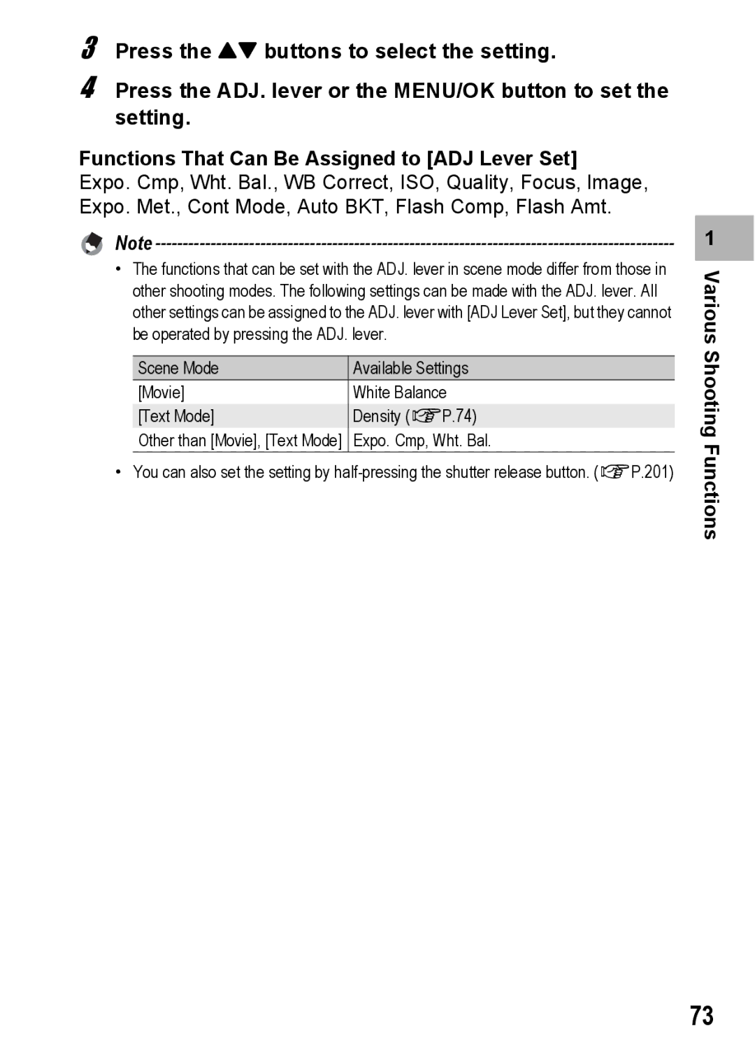 Ricoh GX200 VF KIT manual Various Shooting Functions 