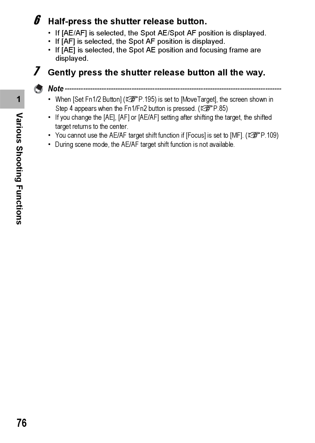 Ricoh GX200 VF KIT manual Gently press the shutter release button all the way 