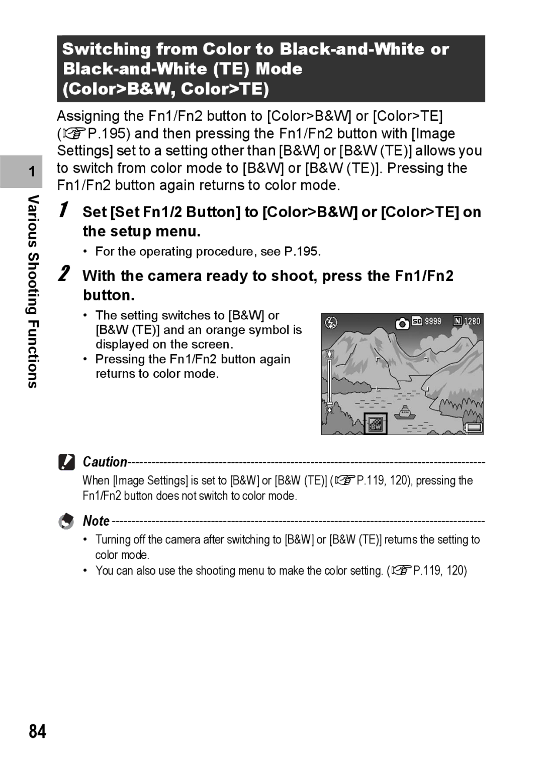 Ricoh GX200 VF KIT manual With the camera ready to shoot, press the Fn1/Fn2 button 