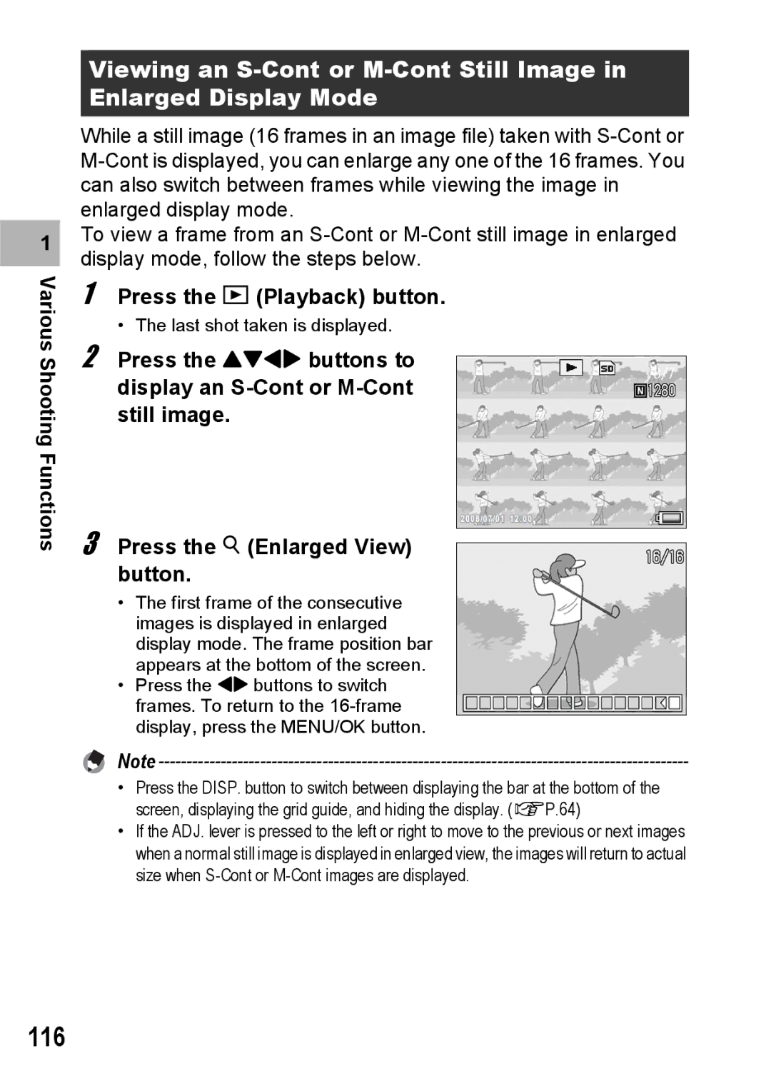 Ricoh GX200 manual 116, Press the 6 Playback button, Press the 8 Enlarged View button 