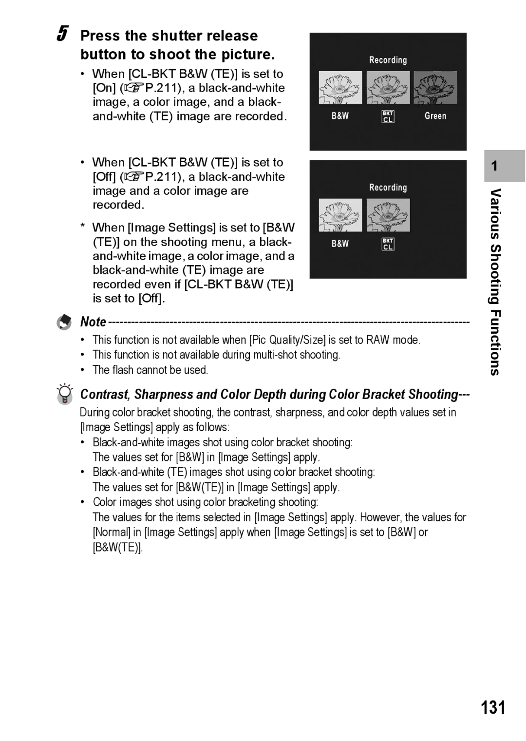 Ricoh GX200 manual 131, Press the shutter release button to shoot the picture 