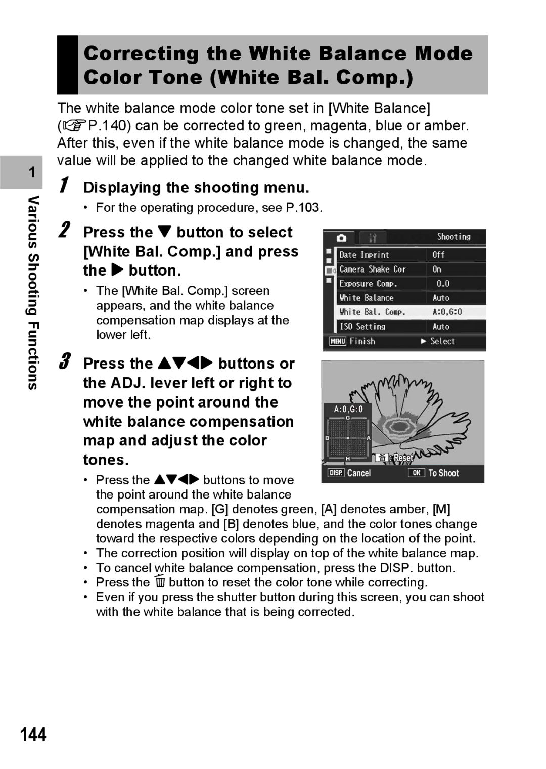 Ricoh GX200 manual 144, Various 