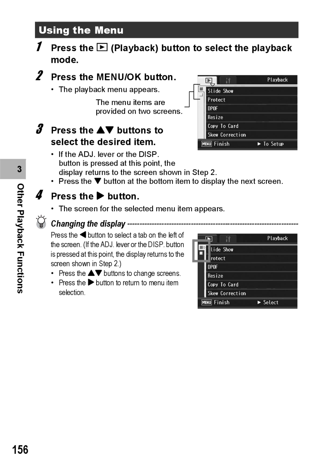 Ricoh GX200 manual 156, Using the Menu 