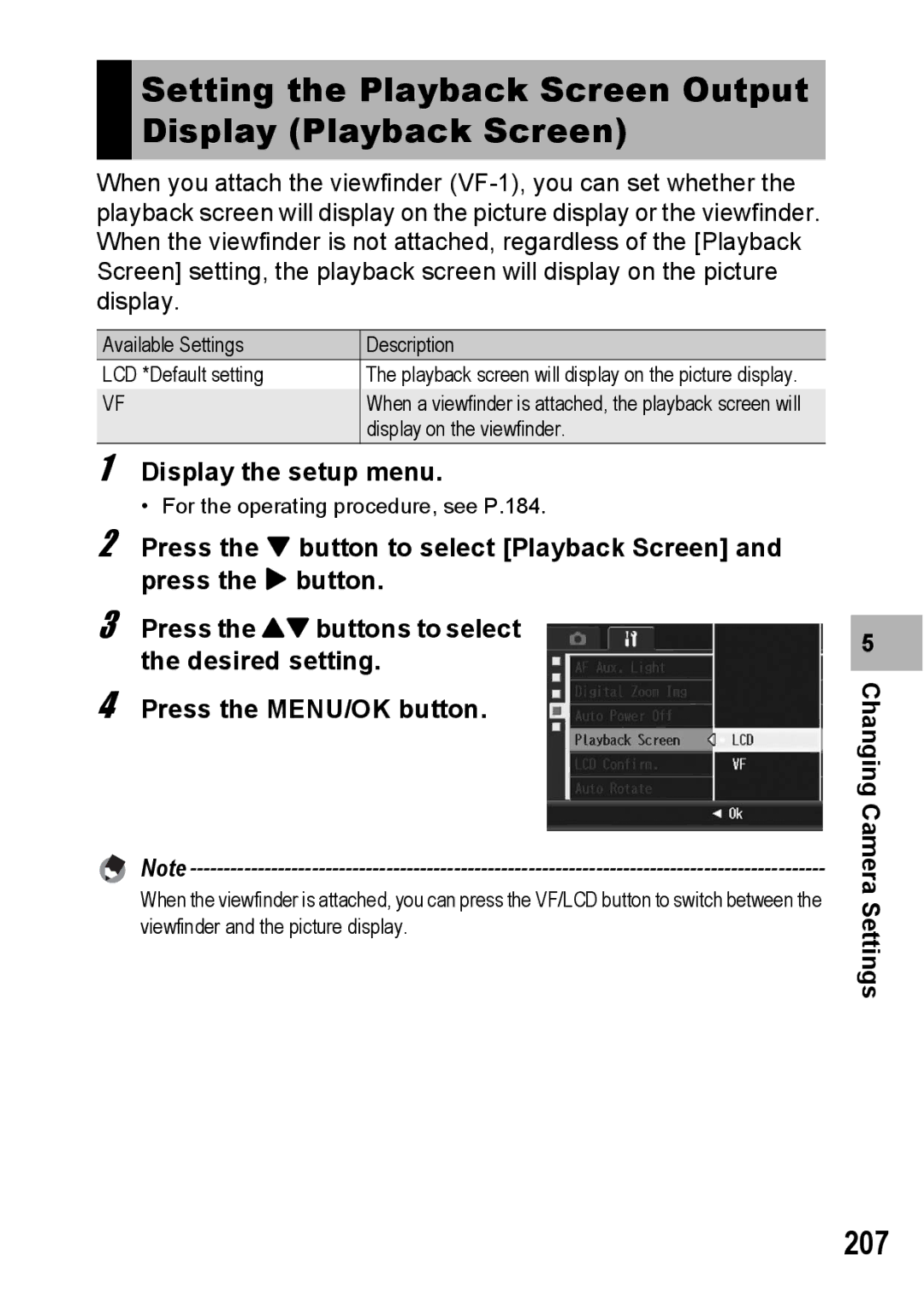 Ricoh GX200 manual Setting the Playback Screen Output Display Playback Screen, 207 