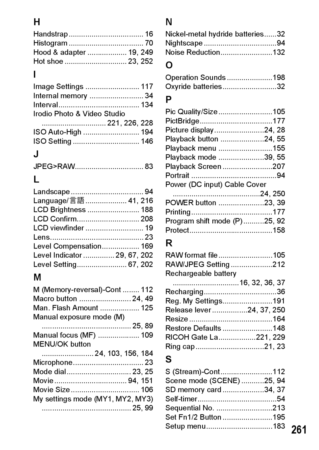 Ricoh GX200 manual 261 