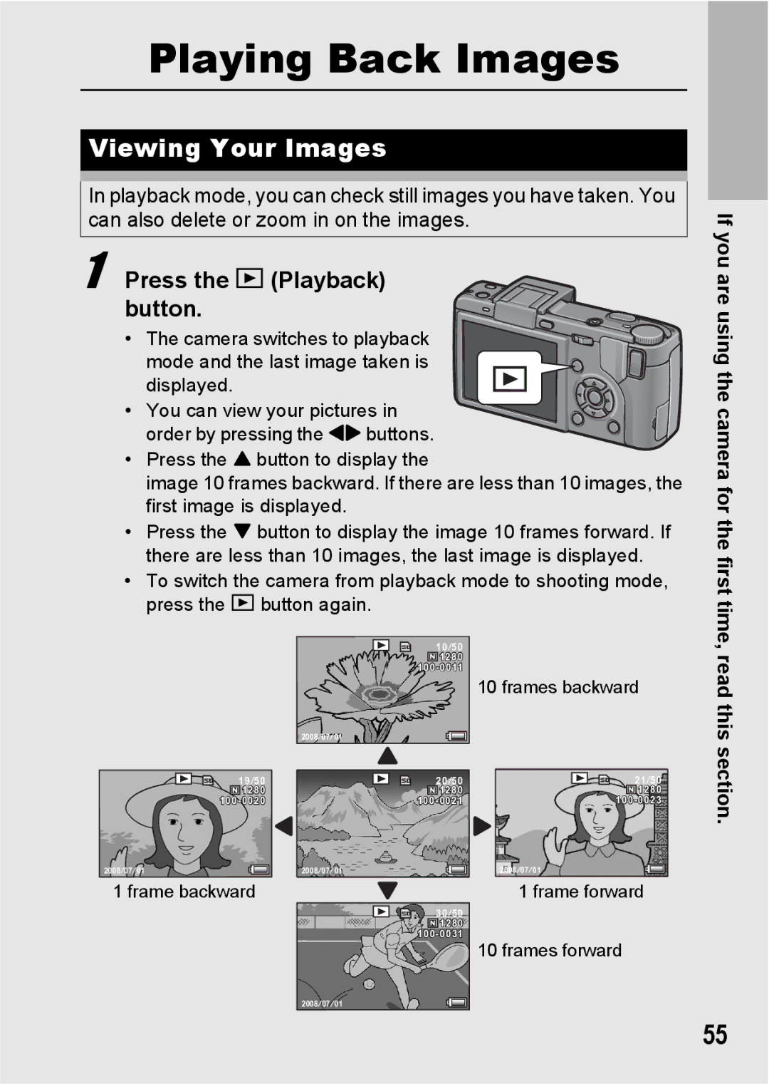 Ricoh GX200 manual Viewing Your Images, Press the 6 Playback button, Section 