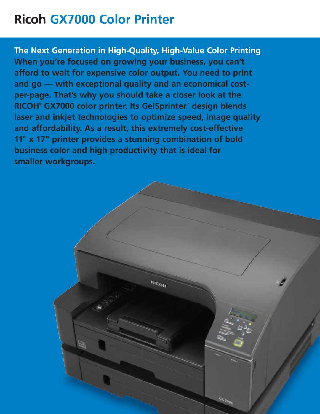 Ricoh manual Ricoh GX7000 Color Printer 