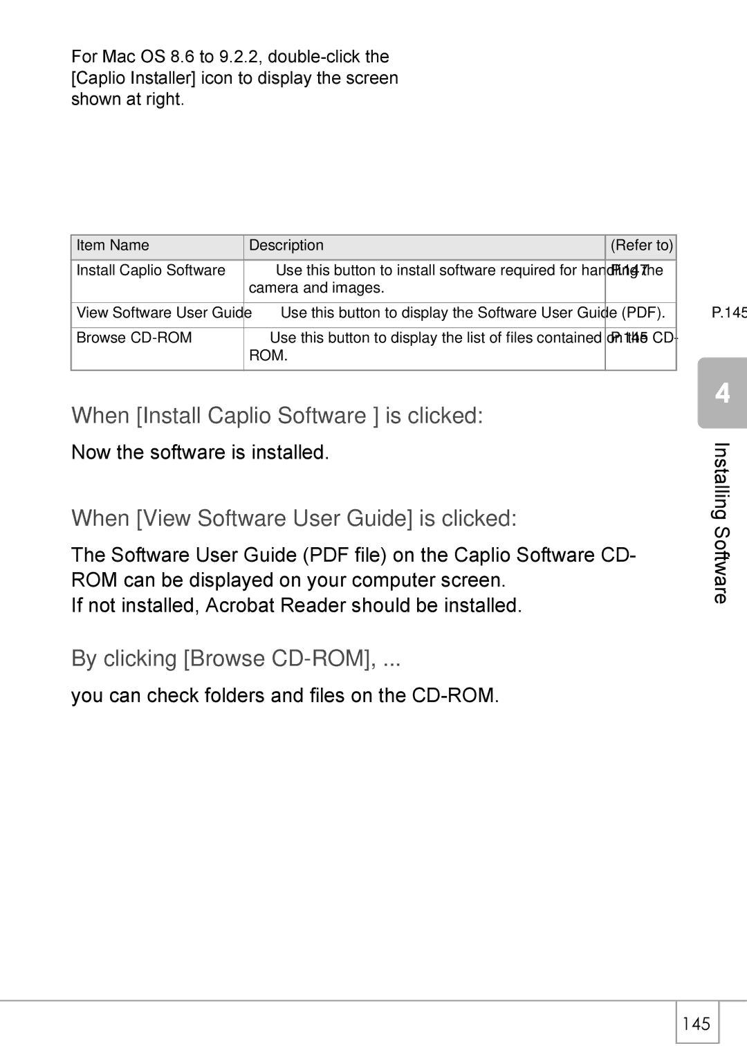 Ricoh GX8 manual When Install Caplio Software is clicked, By clicking Browse CD-ROM 