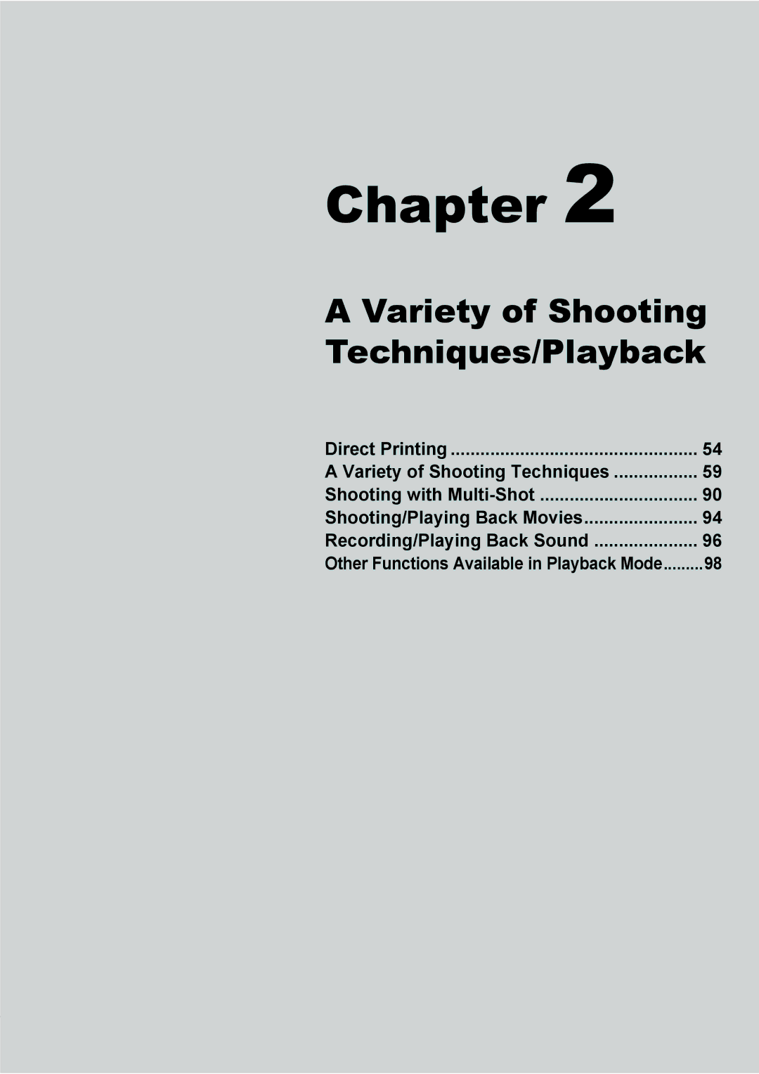 Ricoh GX8 manual Variety of Shooting Techniques/Playback 