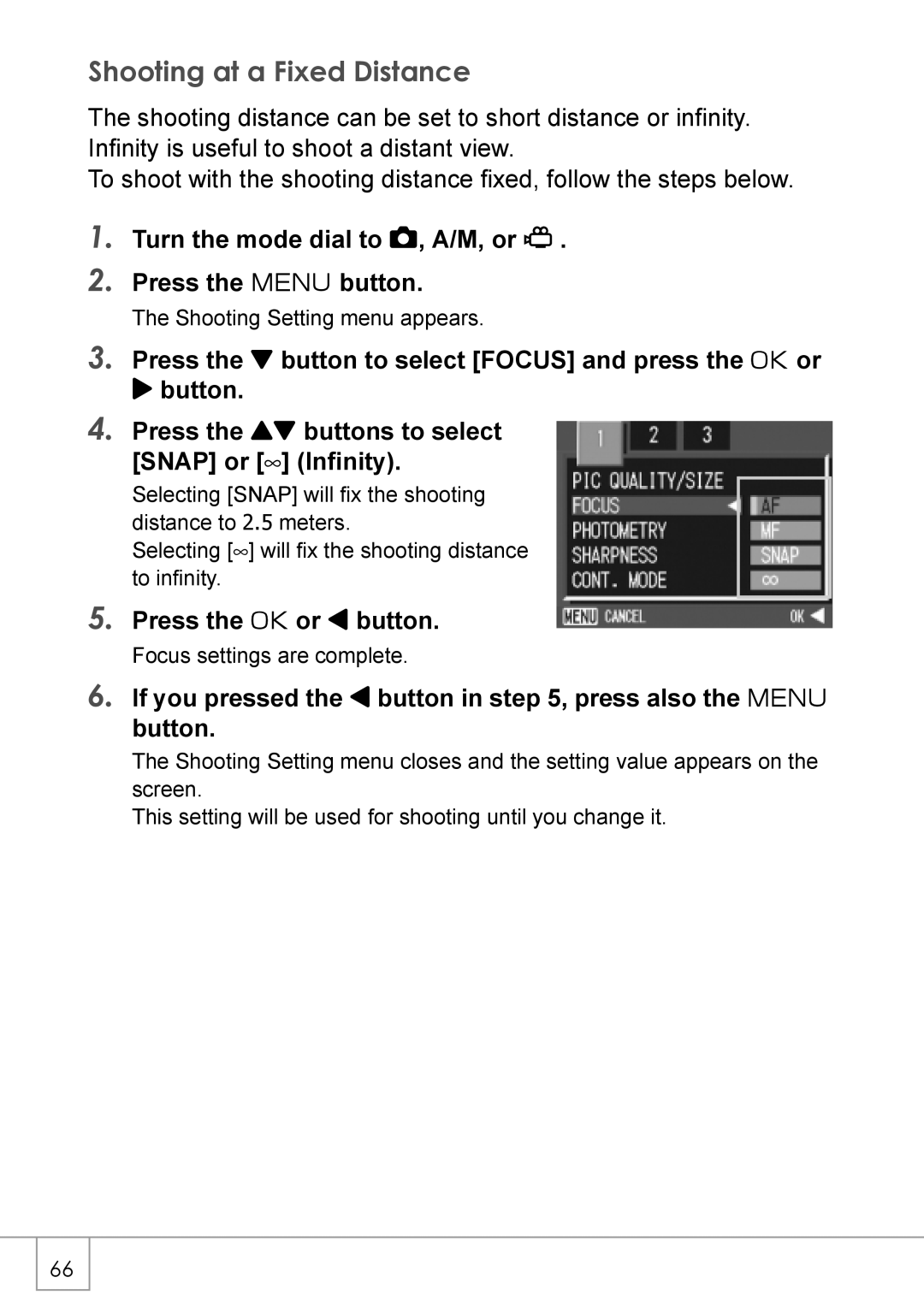 Ricoh GX8 manual Shooting at a Fixed Distance, If you pressed the # button in , press also the M button 