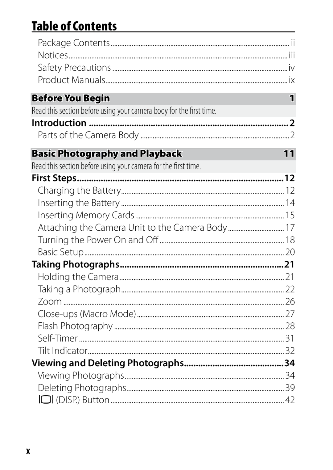 Ricoh 170543, GXR, 170553 manual Table of Contents 