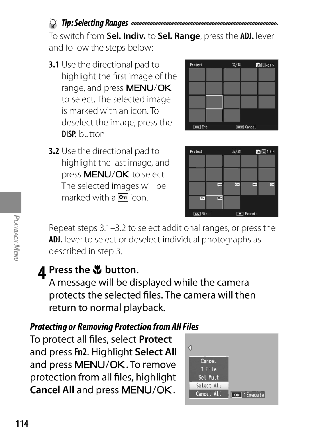 Ricoh GXR, 170543, 170553 manual Press the Nbutton, 114 