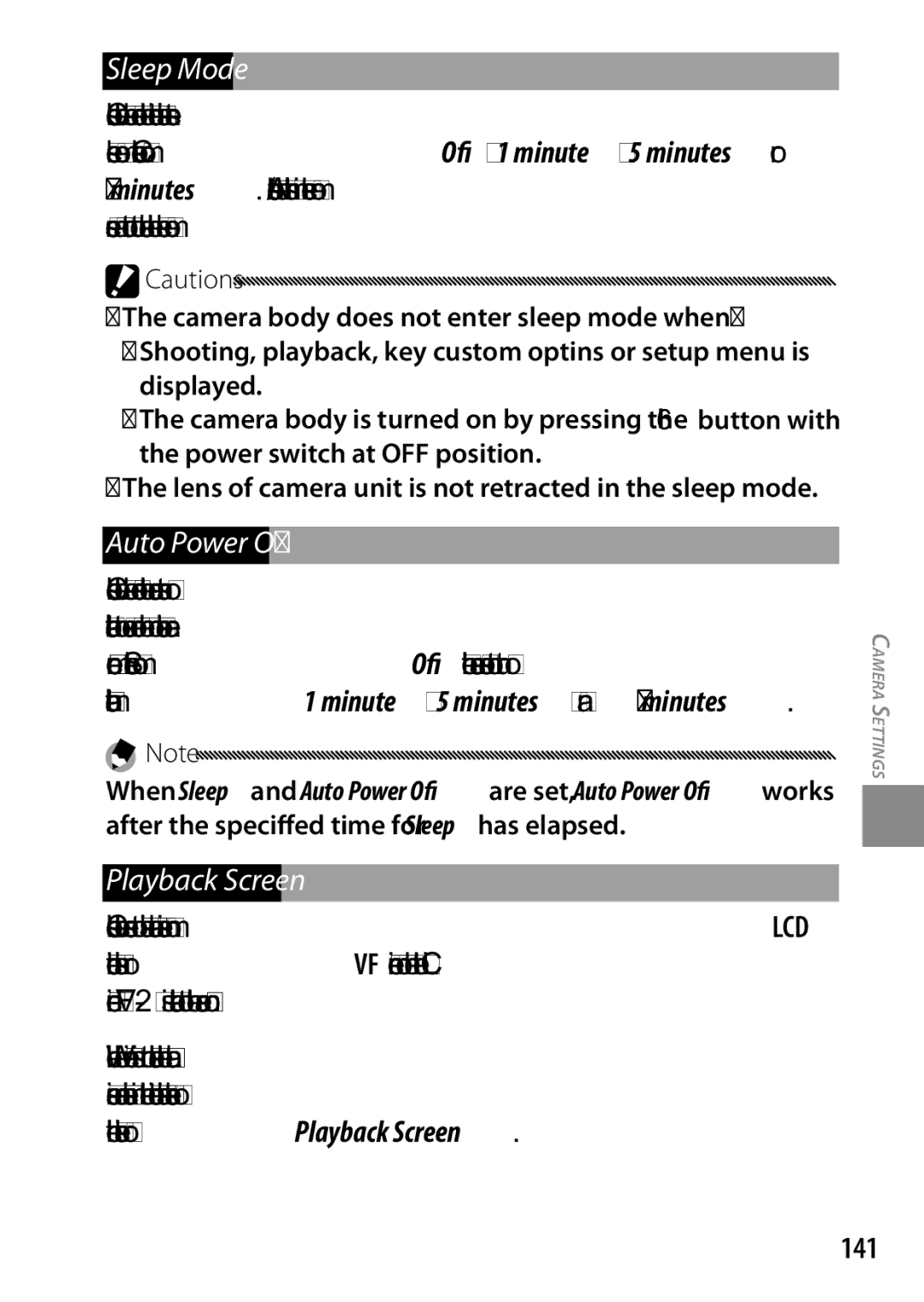 Ricoh GXR, 170543, 170553 manual Sleep Mode, Auto Power Off, Playback Screen, 141 
