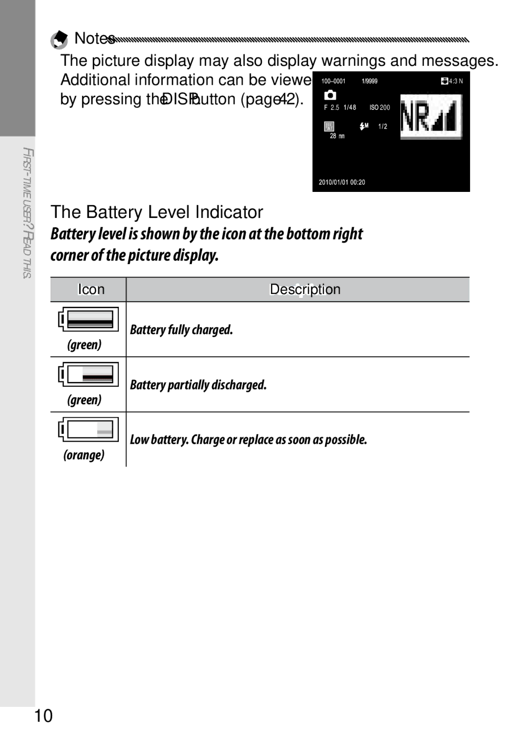 Ricoh 170543, GXR, 170553 manual Battery Level Indicator, Icon 