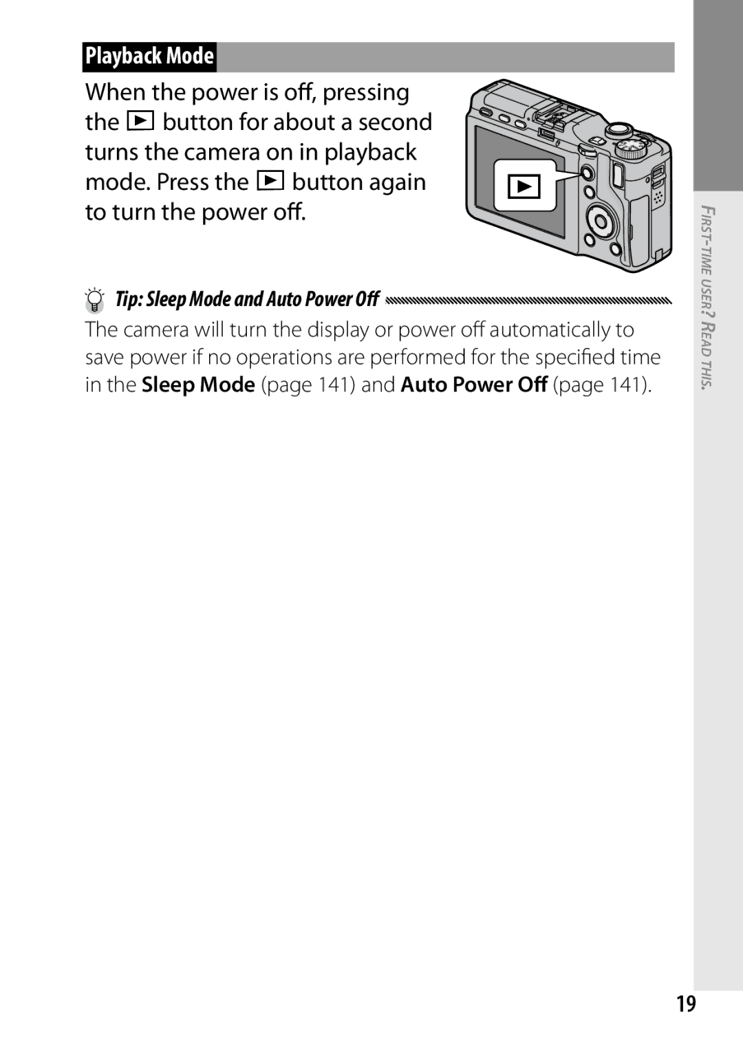 Ricoh 170543, GXR, 170553 manual Playback Mode, Tip Sleep Mode and Auto Power Off 