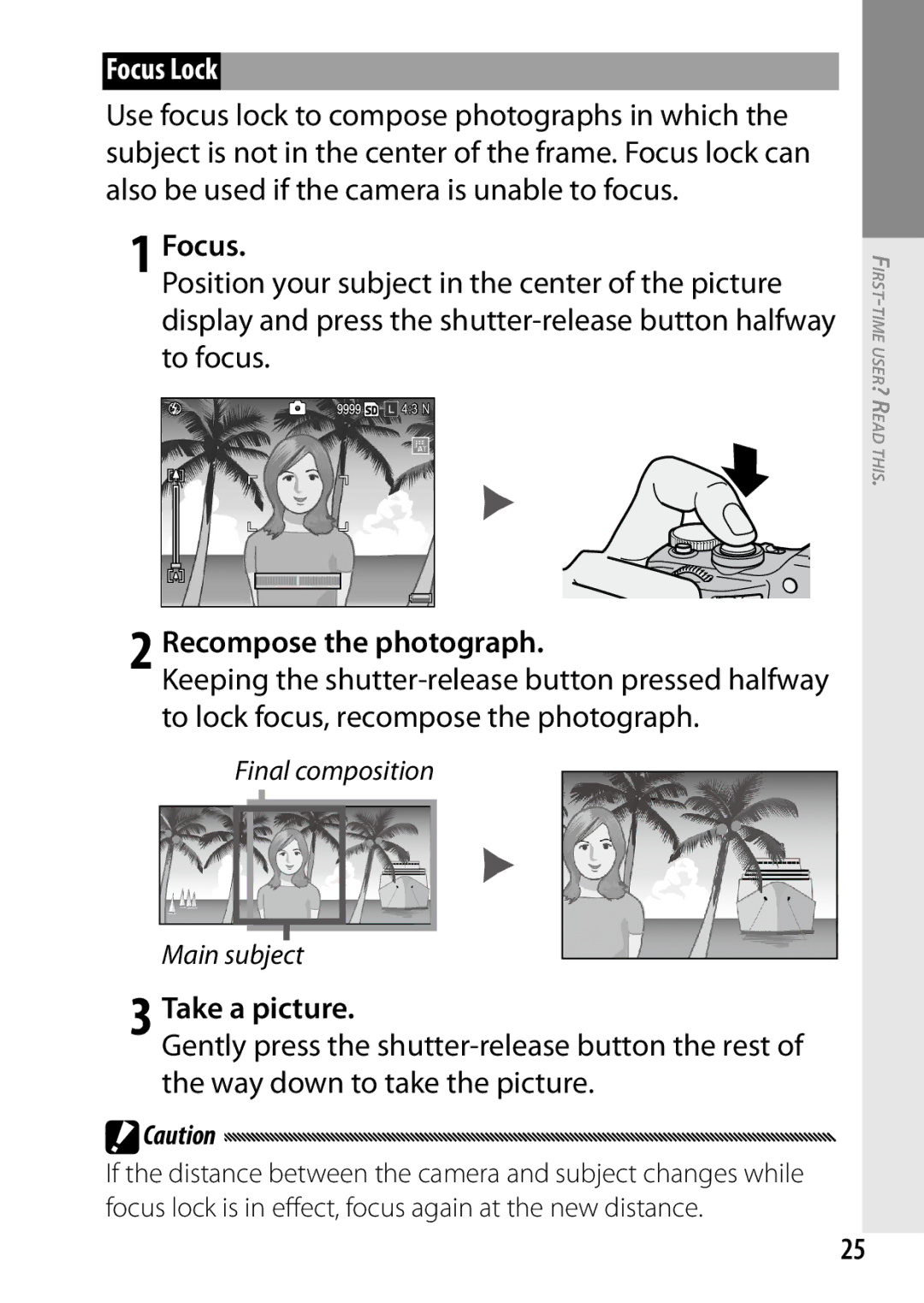 Ricoh 170543, GXR, 170553 manual Focus Lock, Recompose the photograph 