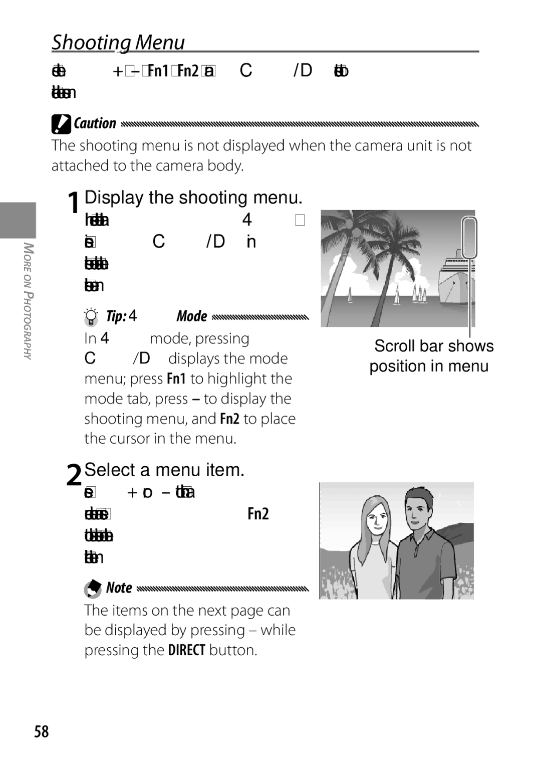 Ricoh 170543, GXR, 170553 manual Shooting Menu, Tip 4Mode 