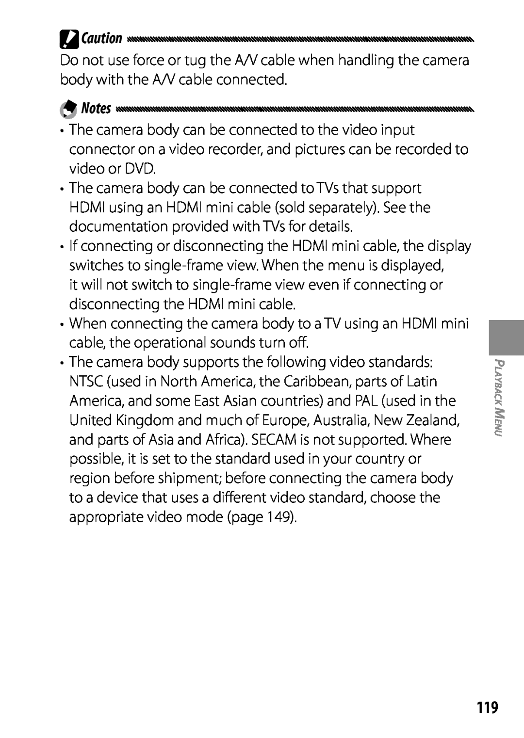 Ricoh 170553, GXR, 170543 Do not use force or tug the A/V cable when handling the camera body with the A/V cable connected 