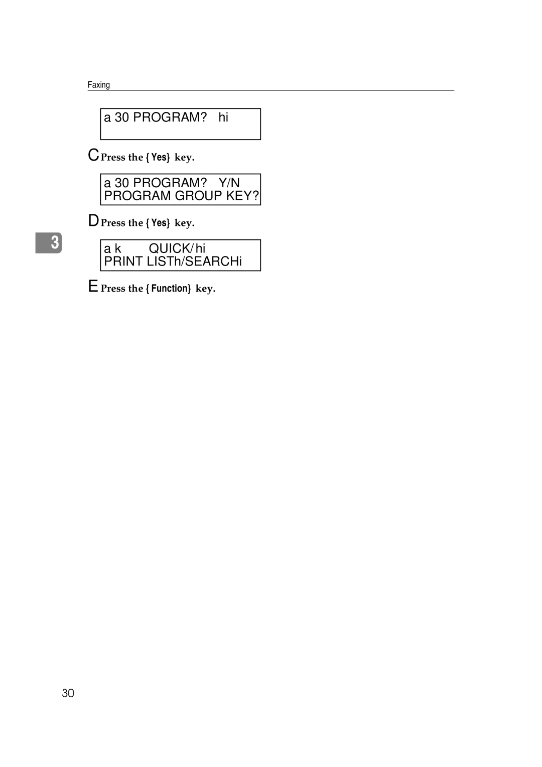 Ricoh H545 manual PROGRAM? hi, Program? Y/N, Program Group KEY?, QUICK/hi Print LISTh/SEARCHi 