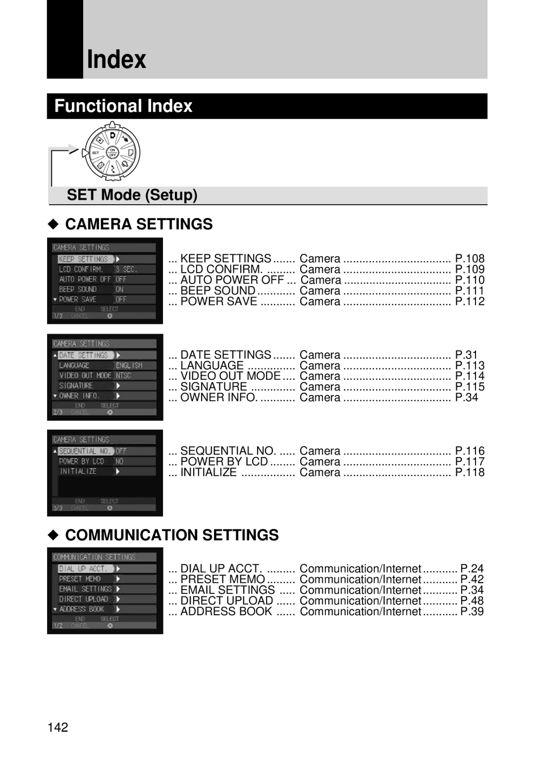 Ricoh I500 manual Index, SET Mode Setup, 142 