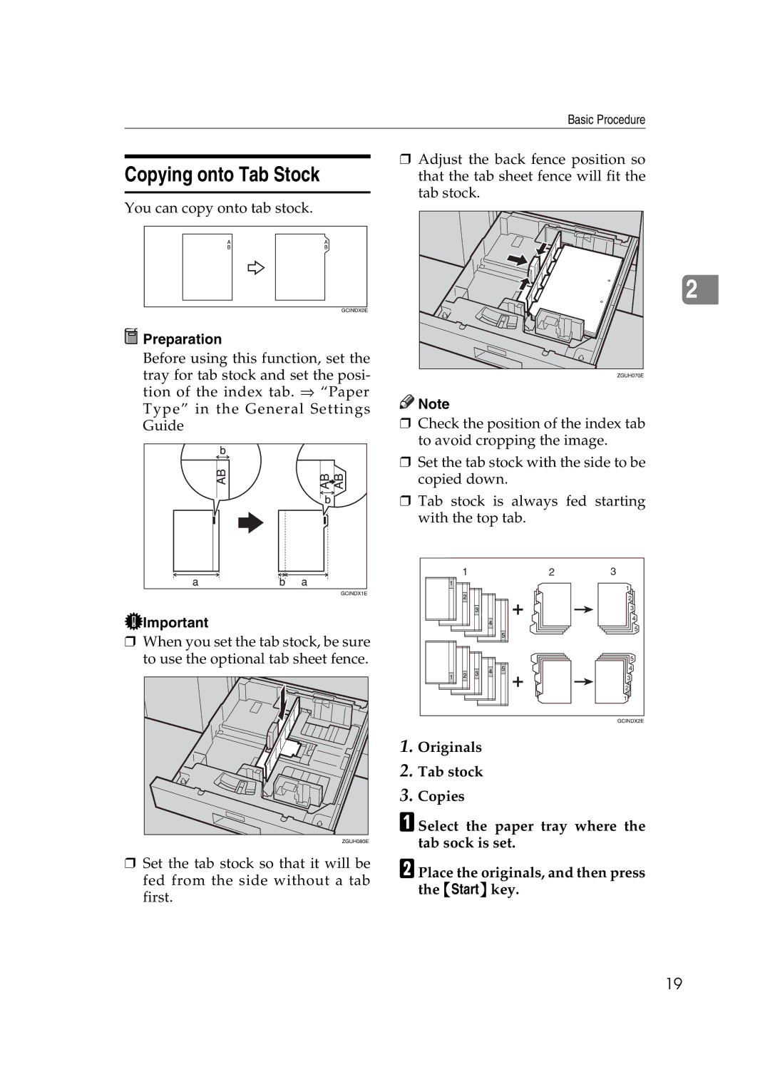 Ricoh IS 2060, IS 2075 operating instructions Copying onto Tab Stock 