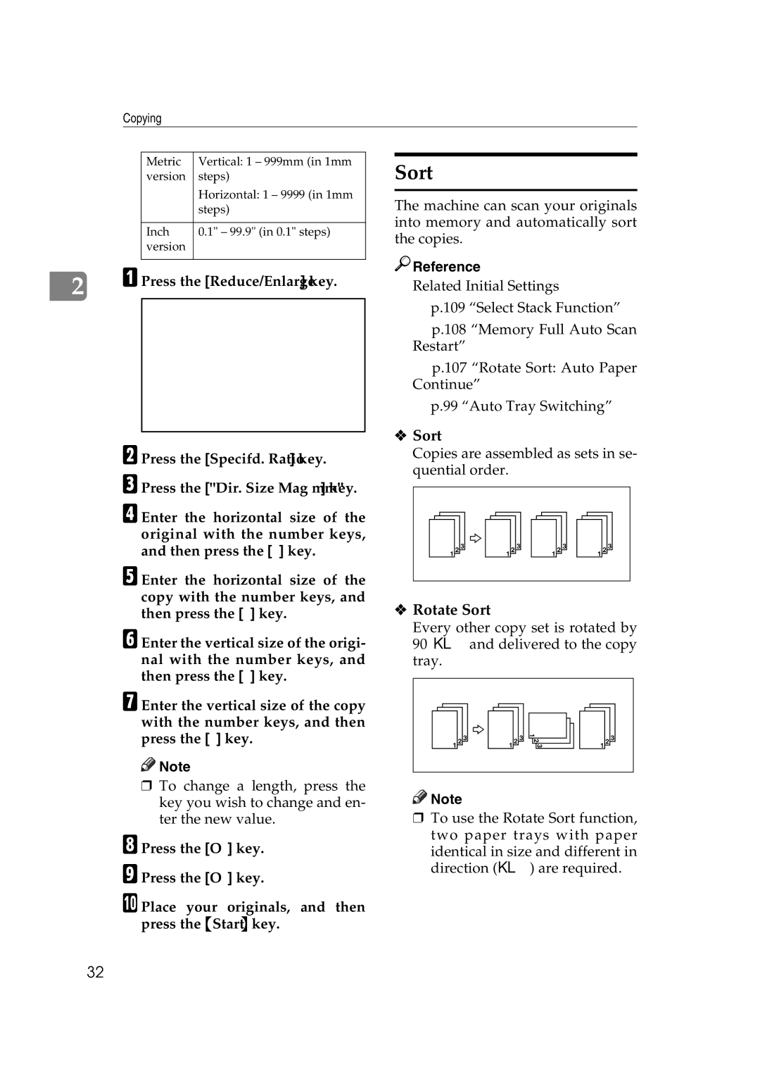 Ricoh IS 2075, IS 2060 operating instructions Rotate Sort 