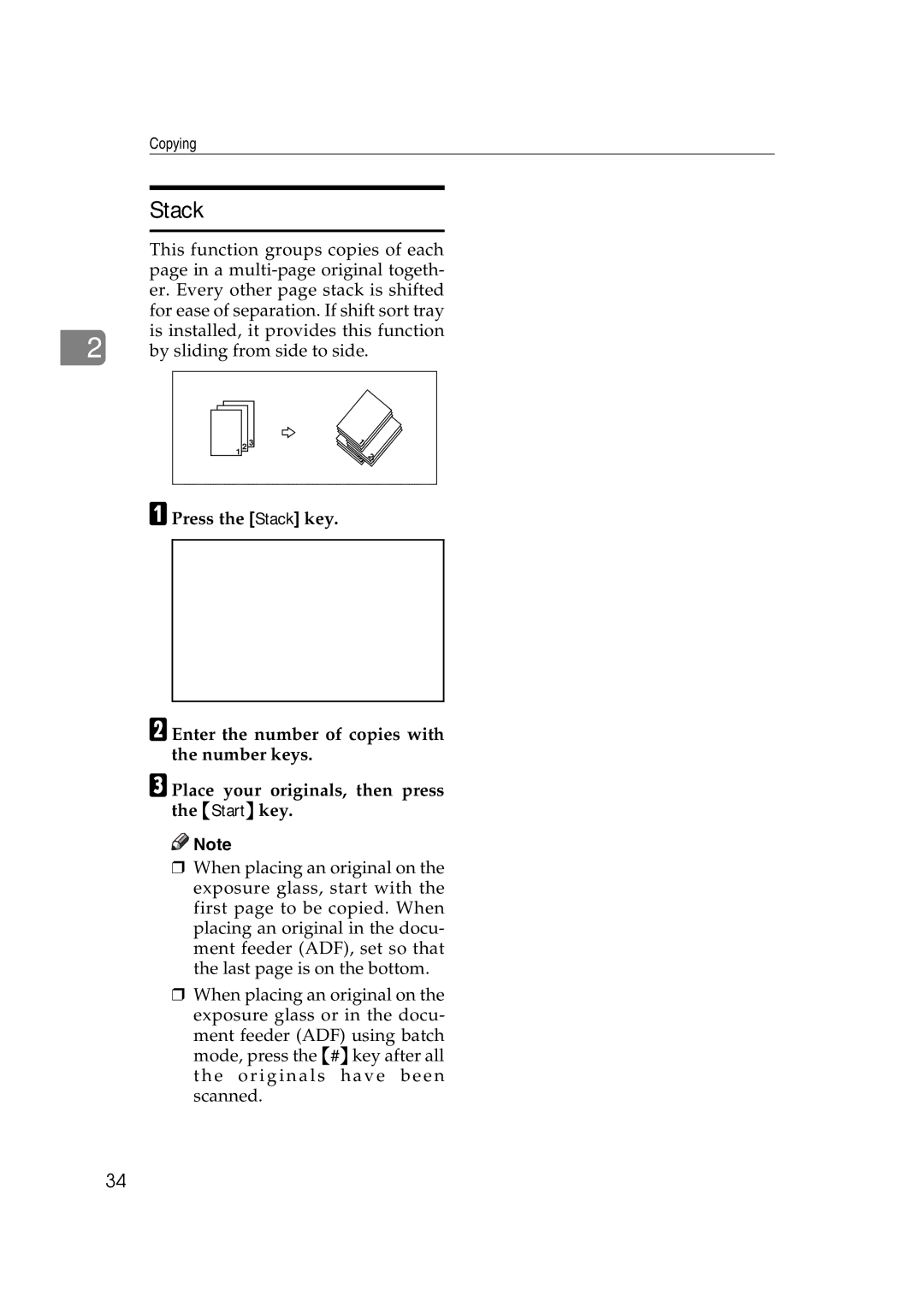 Ricoh IS 2075, IS 2060 operating instructions Stack 