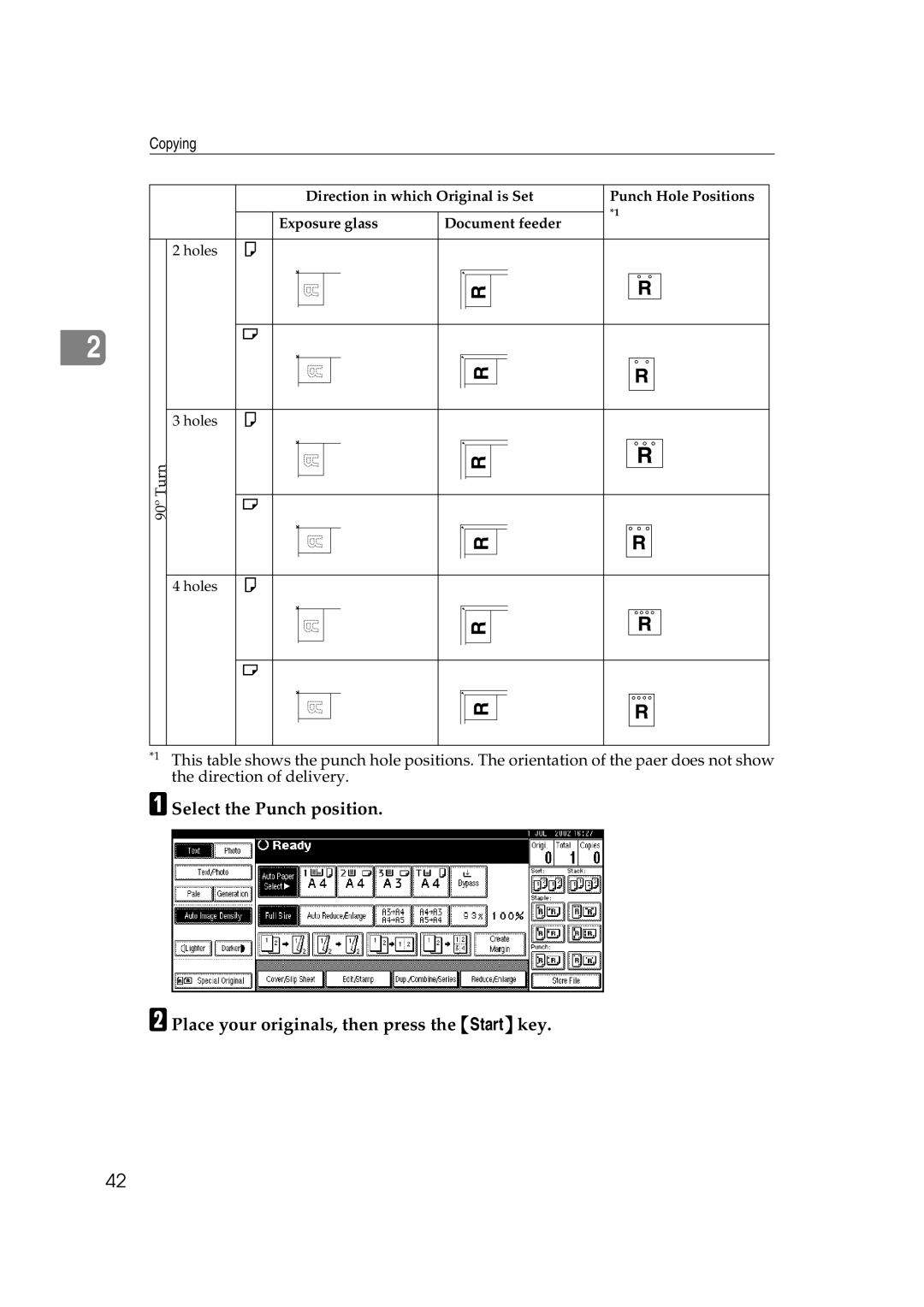 Ricoh IS 2075, IS 2060 operating instructions Holes Turn 90º 