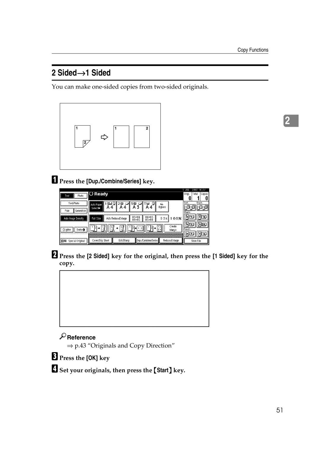 Ricoh IS 2060, IS 2075 operating instructions Sided→1 Sided, Reference 