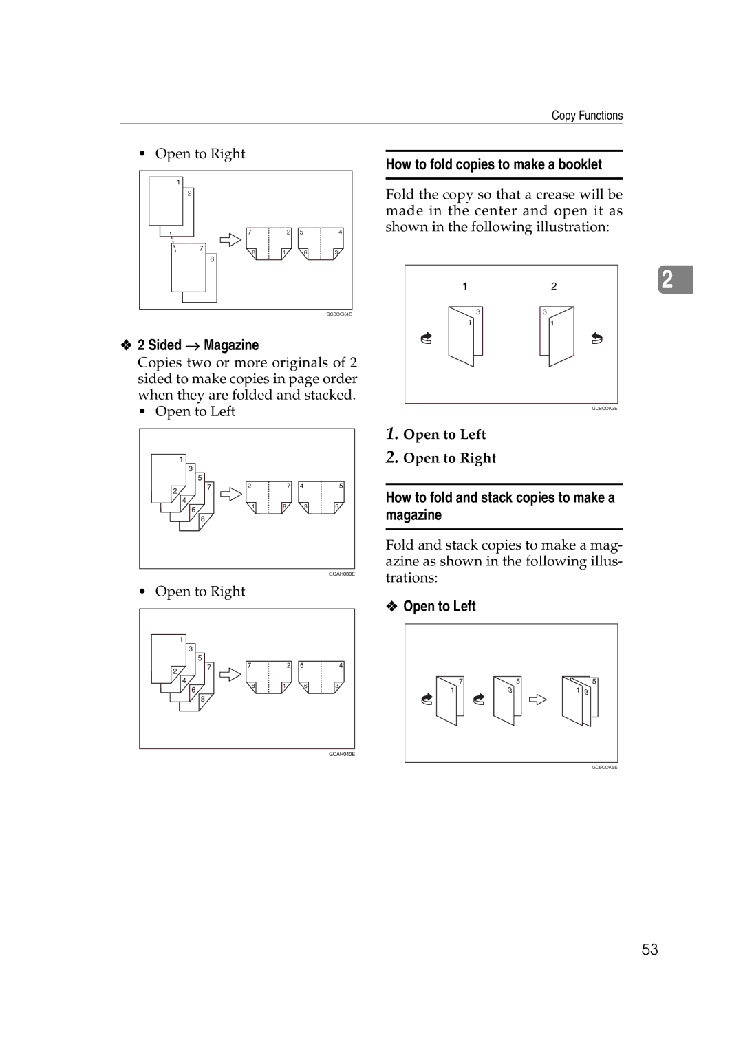 Ricoh IS 2060, IS 2075 How to fold and stack copies to make a magazine, How to fold copies to make a booklet 