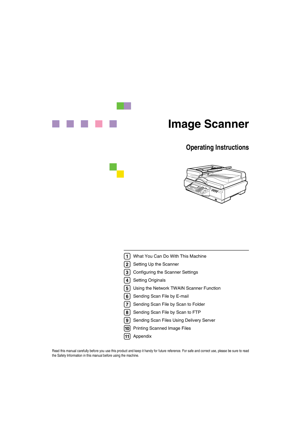 Ricoh IS300e operating instructions Image Scanner 