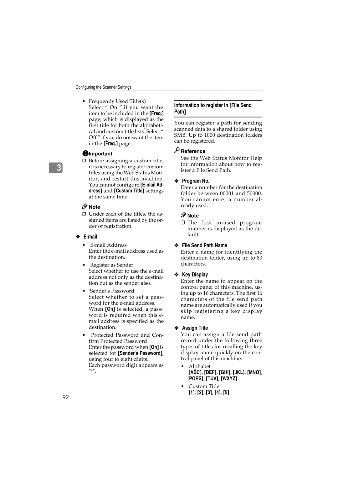 Ricoh IS300e operating instructions Mail, Information to register in File Send Path, File Send Path Name 