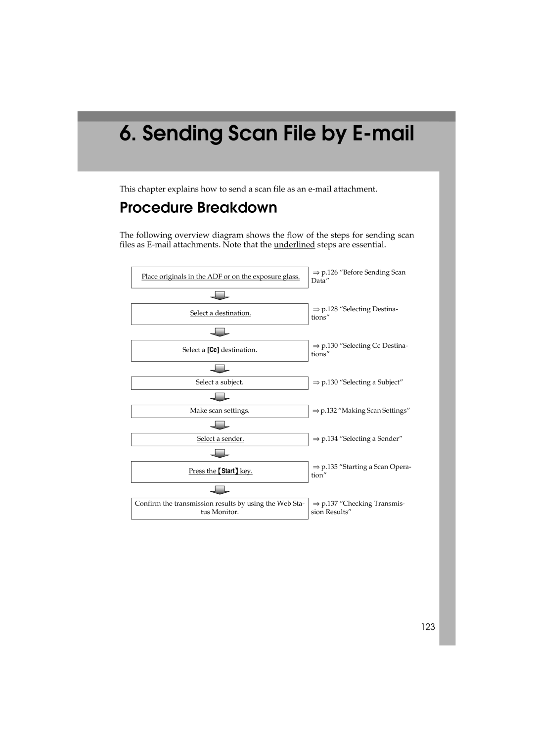 Ricoh IS300e operating instructions Sending Scan File by E-mail, 123 