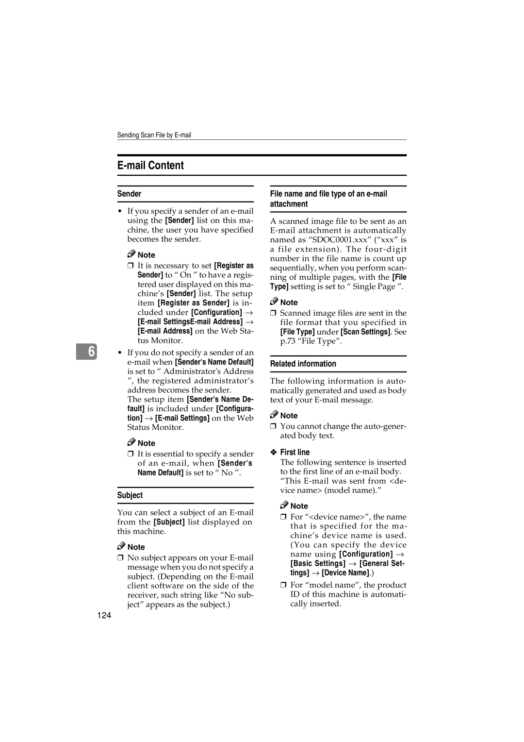 Ricoh IS300e operating instructions Mail Content 