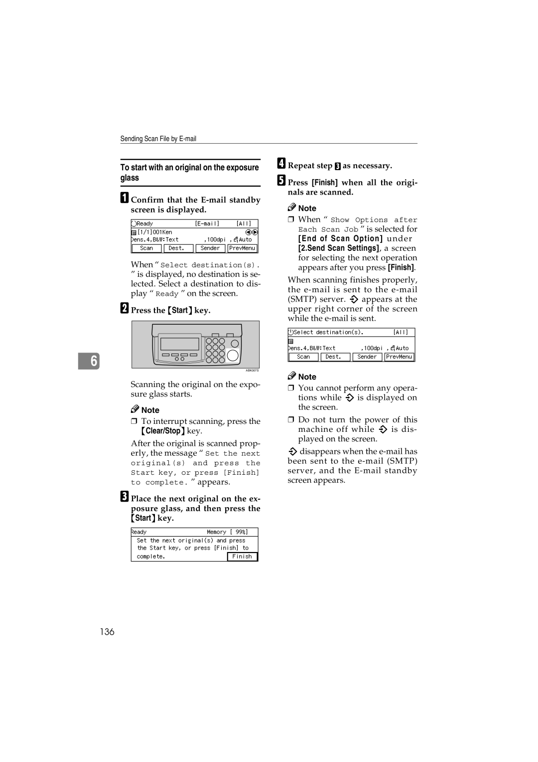 Ricoh IS300e operating instructions To start with an original on the exposure glass, 136 