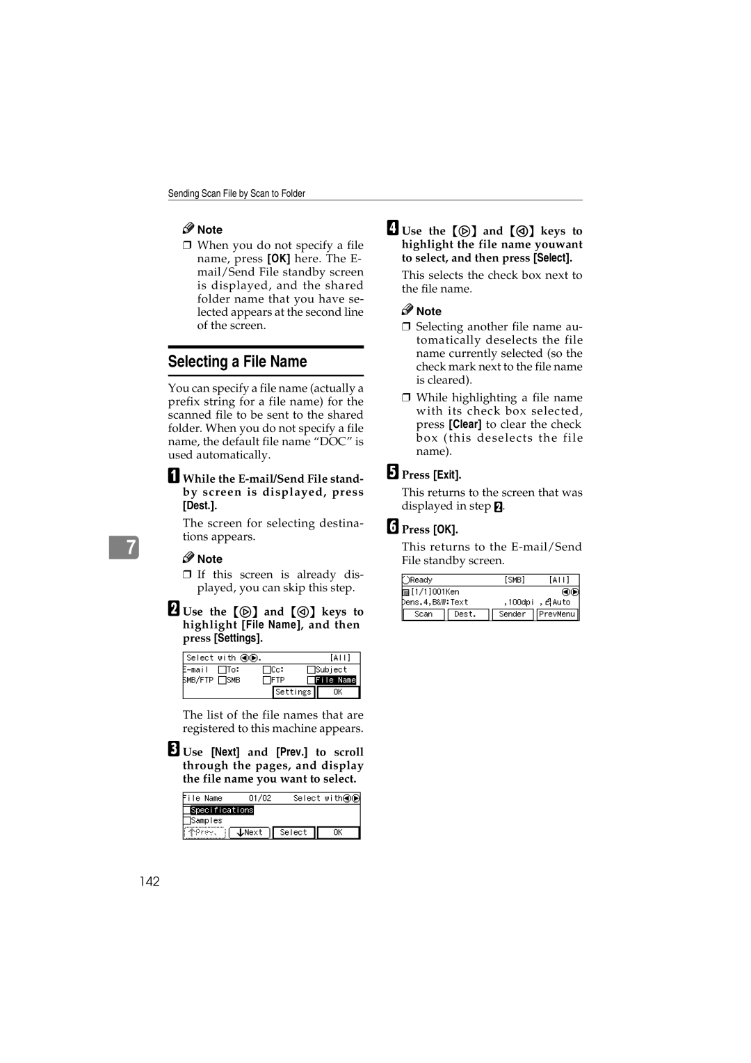 Ricoh IS300e operating instructions Selecting a File Name, 142 