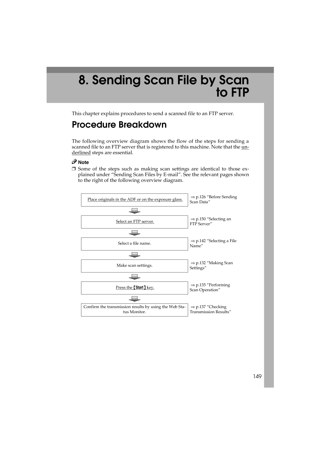 Ricoh IS300e operating instructions Sending Scan File by Scan to FTP, 149 